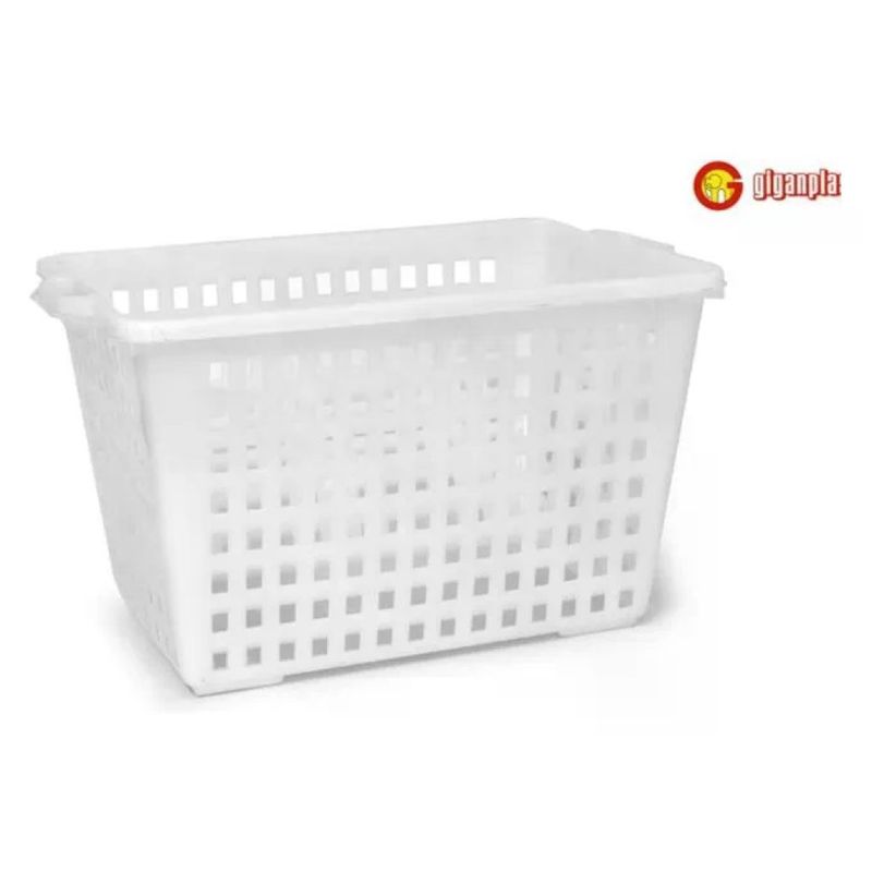 GIGANPLAST Cesta Forata in Plastica Bianca 53×36×34 cm