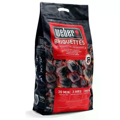 Weber 1759180 Sacco Bricchetti di Carbone 8 Kg Accensione 20 min Combustione 3 ore Certificati FSC Weber 1759180 Sacco Bricchetti di Carbone 8 Kg Accensione 20 min Combustione 3 ore Certificati FSC