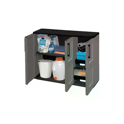 Art Plast F101B Armadio Basso in Polipropilene Grigio, 68 × 37 × 90 cm