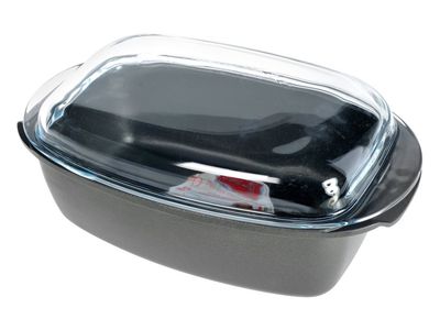 Antik Ars 90.42 Casseruola Rettangolare 40 x 21 cm con Coperchio in Vetro