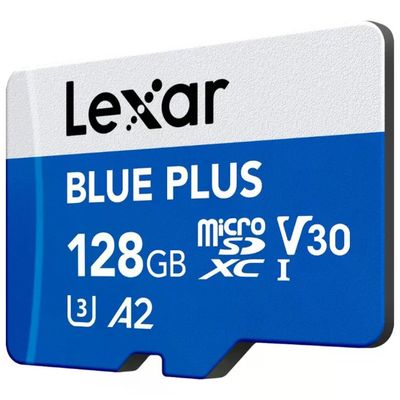 Lexar Blue Plus scheda microSDXC 128 GB, UHS-I, U3, V30, A2, velocita' lettura 170 MB-s Lexar Blue Plus scheda microSDXC 128 GB, UHS-I, U3, V30, A2, velocita' lettura 170 MB-s