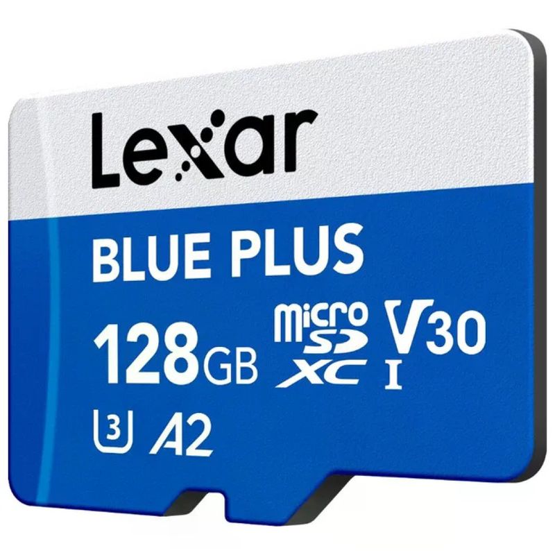 Lexar Blue Plus scheda microSDXC 128 GB, UHS-I, U3, V30, A2, velocita' lettura 170 MB-s