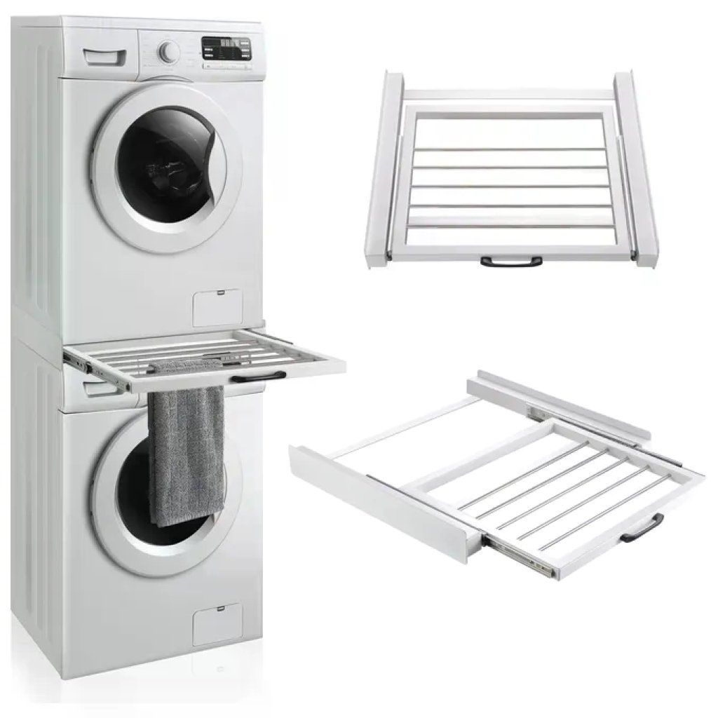 Munari LCL063BI Kit di Sovrapposizione con Ripiano Estraibile per Lavatrice e Asciugatrice Universale