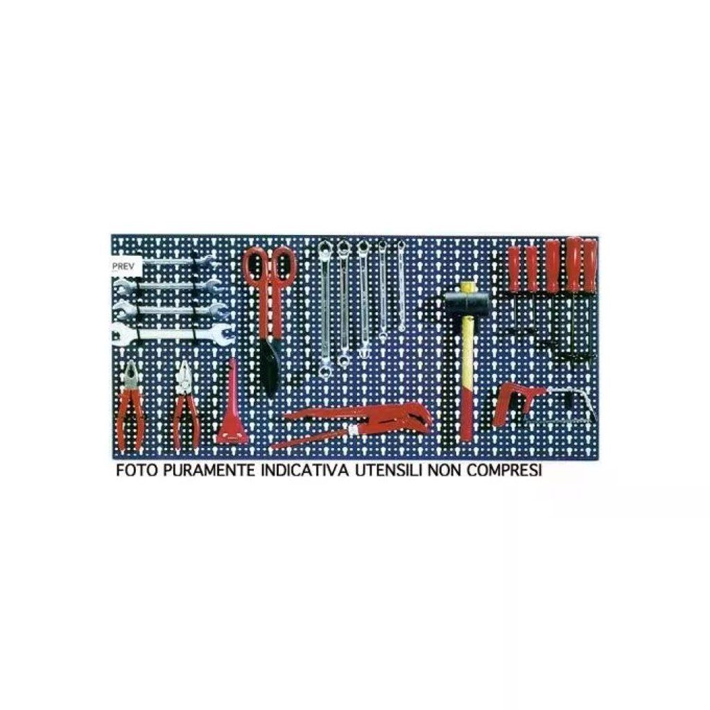 Bizzotto 03189054A Pannello Porta Attrezzi in Lamiera Preforato 98x48 cm Acciaio Verniciato colore Blu