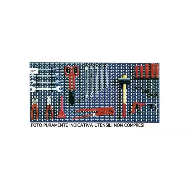 Bizzotto 03189054A Pannello Porta Attrezzi in Lamiera Preforato 98x48 cm Acciaio Verniciato colore Blu