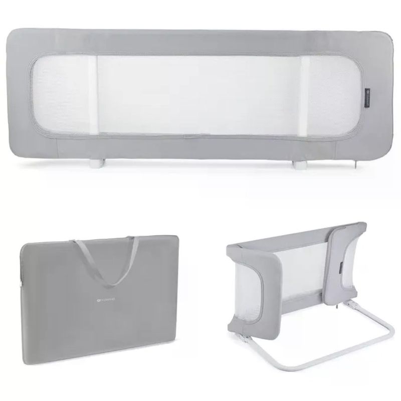 Kinderkraft Sponda Letto Universale Guard and Dream Pieghevole Altezza Regolabile Grigio Chiaro