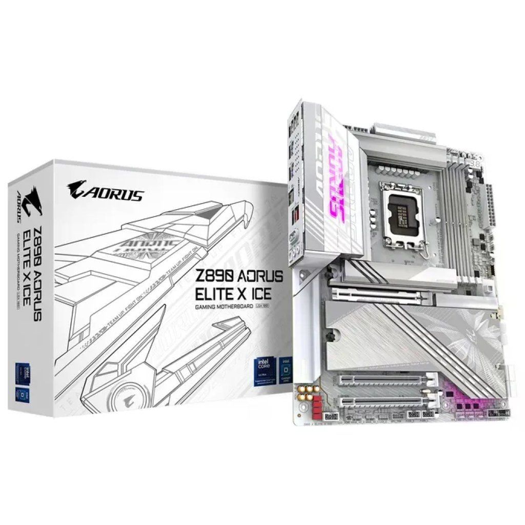 GIGABYTE Z890 A ELITE X ICE Scheda Madre ATX Supporta CPU Intel Core Ultra Serie 2 DDR5 fino a 9500MHz OC