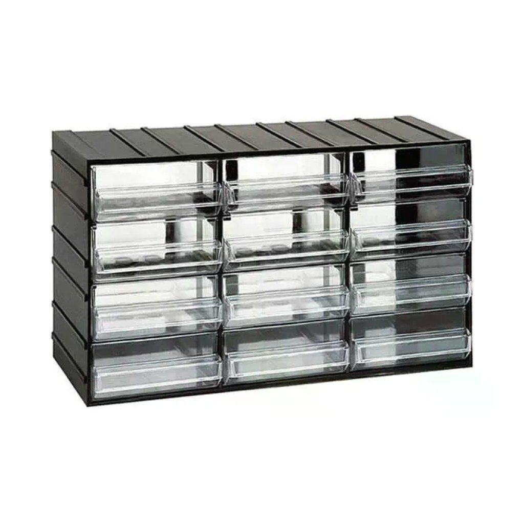 ART PLAST Artplast ZA1627 Cassettiera Modulare 12 Cassetti Trasparenti in Plastica 38,2x14