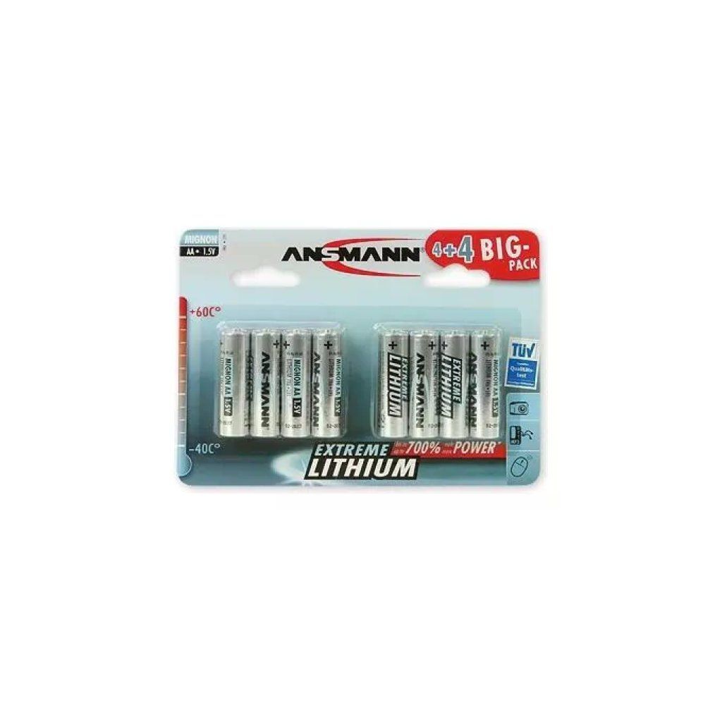 ANSMANN Extreme Lithium AA – Confezione da 8 batterie