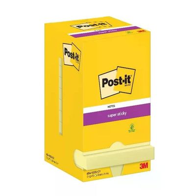 Post-it Super Sticky gialli, 12 blocchi da 90 fogli, 7,6 × 7,6 cm Post-it Super Sticky gialli, 12 blocchi da 90 fogli, 7,6 × 7,6 cm