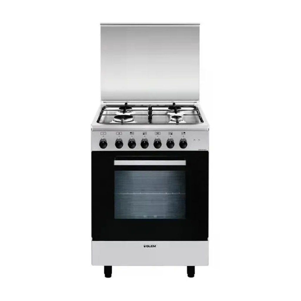 Glem Gas A654MI6 Cucina a Gas 4 Fuochi con Forno Elettrico, Inox, Classe A Glem Gas A654MI6 Cucina a Gas 4 Fuochi con Forno Elettrico, Inox, Classe A