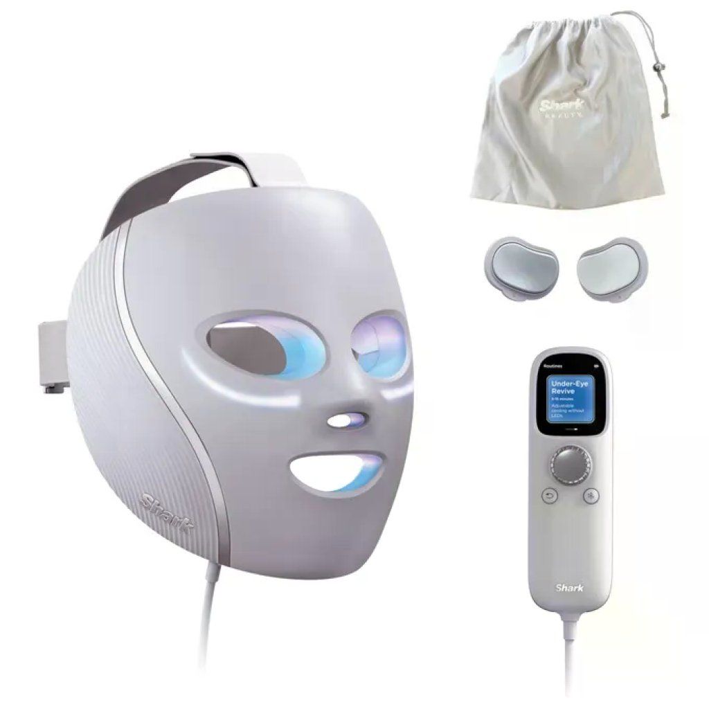 Shark FW312EUPL CryoGlow maschera led viso terapia luce rossa blu e infrarossa raffreddamento contorno