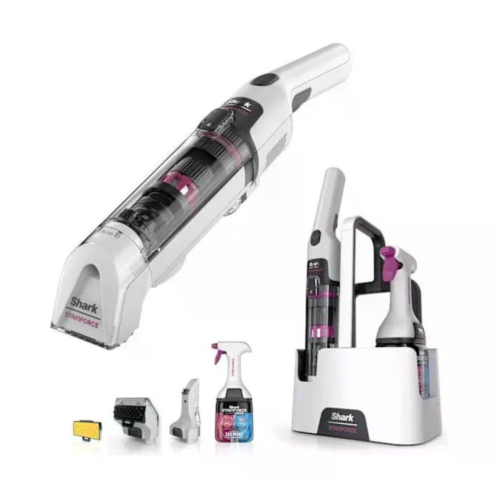 Shark HX100EUT Aspirapolvere Senza Filo 100W Smacchiatore Nero Rosa Bianco