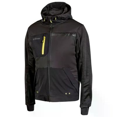 U-Power WFU275BC Galaxy Felpa Full Zip con Cappuccio Polsini Antivento Dettagli Riflettenti colore Black