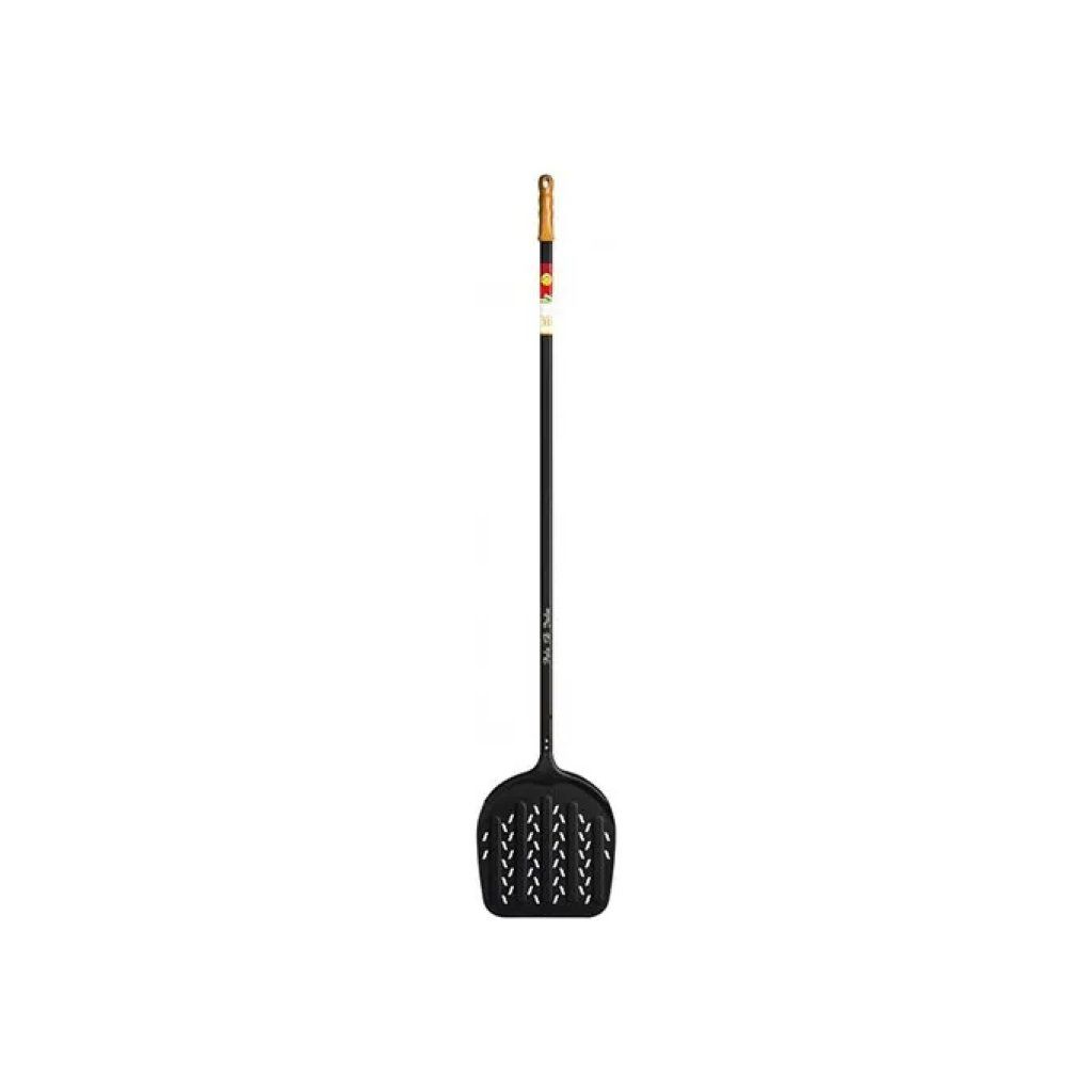 Lilly Codroipo 3646333 Italia 3D Pala Pizza Forata Alluminio Anodizzato 33 cm Manico 170 cm colore Nero