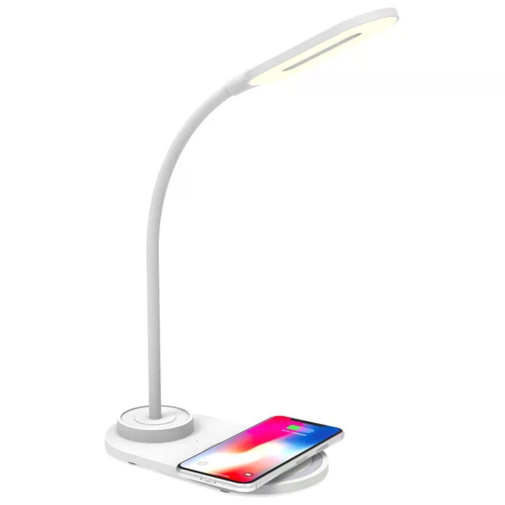 Celly WLLIGHTLAMPWH Lampada LED con Caricatore Wireless 10W Mini Bianca