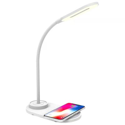 Celly Lampada LED da Tavolo Bianca con Ricarica Wireless Qi 10W