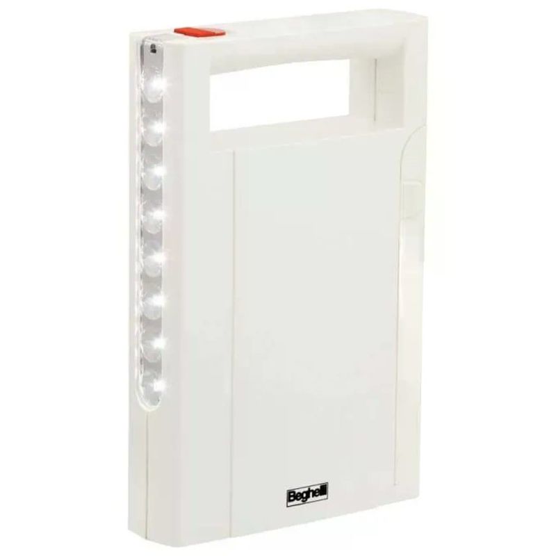 Beghelli Lampada Emergenza Portatile LED Bianca Plastica Antiurto 3310N