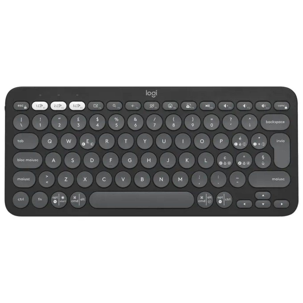 Logitech Pebble Keys 2 K380s Tastiera Bluetooth QWERTY Italiana Grafite