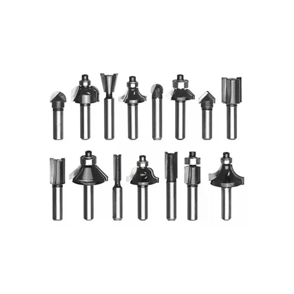 KWB Set di 15 frese per legno, gambo 8 mm