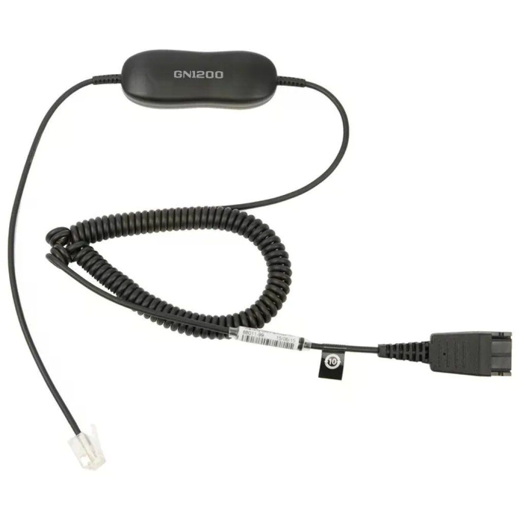 Jabra 88011-99 GN1200 Cavo Spiralato 2 m con Connettori QD e RJ-10 colore Nero