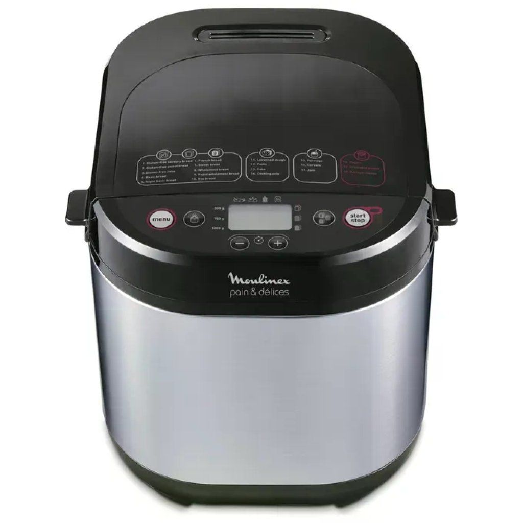 Moulinex OW240E30 Pain Delices Macchina del Pane 1 Kg 650W 20 Programmi Funzione Yogurt colore Nero Moulinex OW240E30 Pain Delices Macchina del Pane 1 Kg 650W 20 Programmi Funzione Yogurt colore Nero