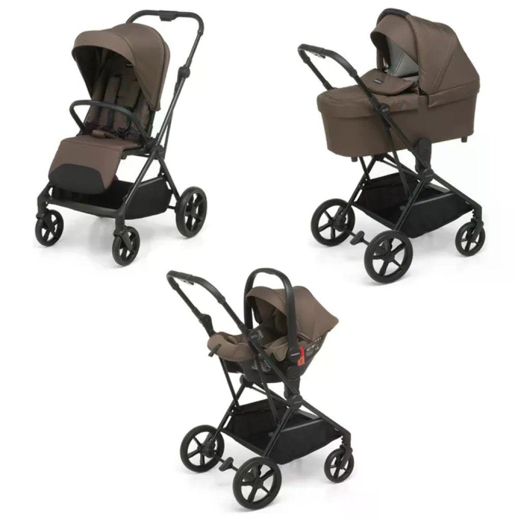 Foppapedretti Sistema Combinato Trio Spritz I-Size Cacao Navicella Passeggino e Seggiolino Auto