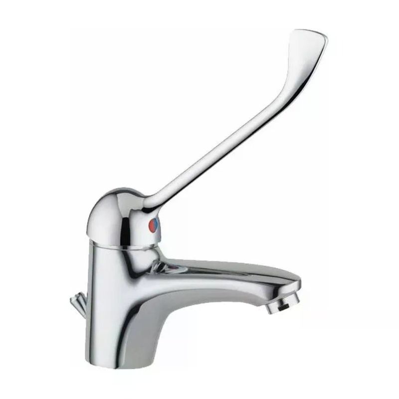 Eurorama Miscelatore Lavabo Clinico con Scarico Ottone Cromato Cartuccia 40 mm Leva Clinica Attacchi M10x1