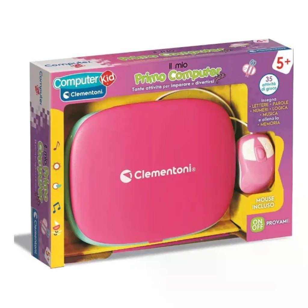 Clementoni 16657 Il Mio Primo Computer Rosa Laptop educativo interattivo +5 Anni