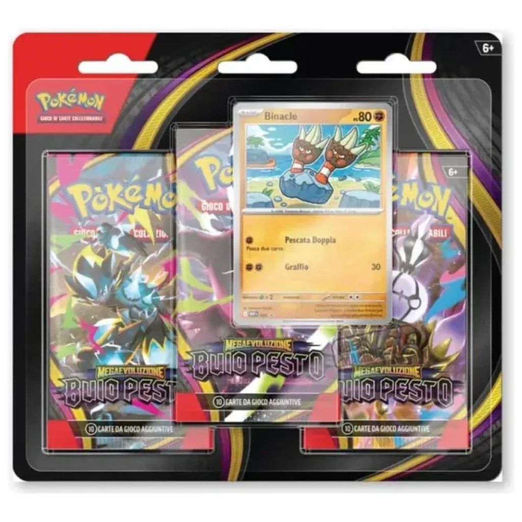 THE POKEMON COMPANY Pokemon Company PK10419 I Blister 3 Bustine Espansione Mega Evoluzione Buio Pesto con Carta