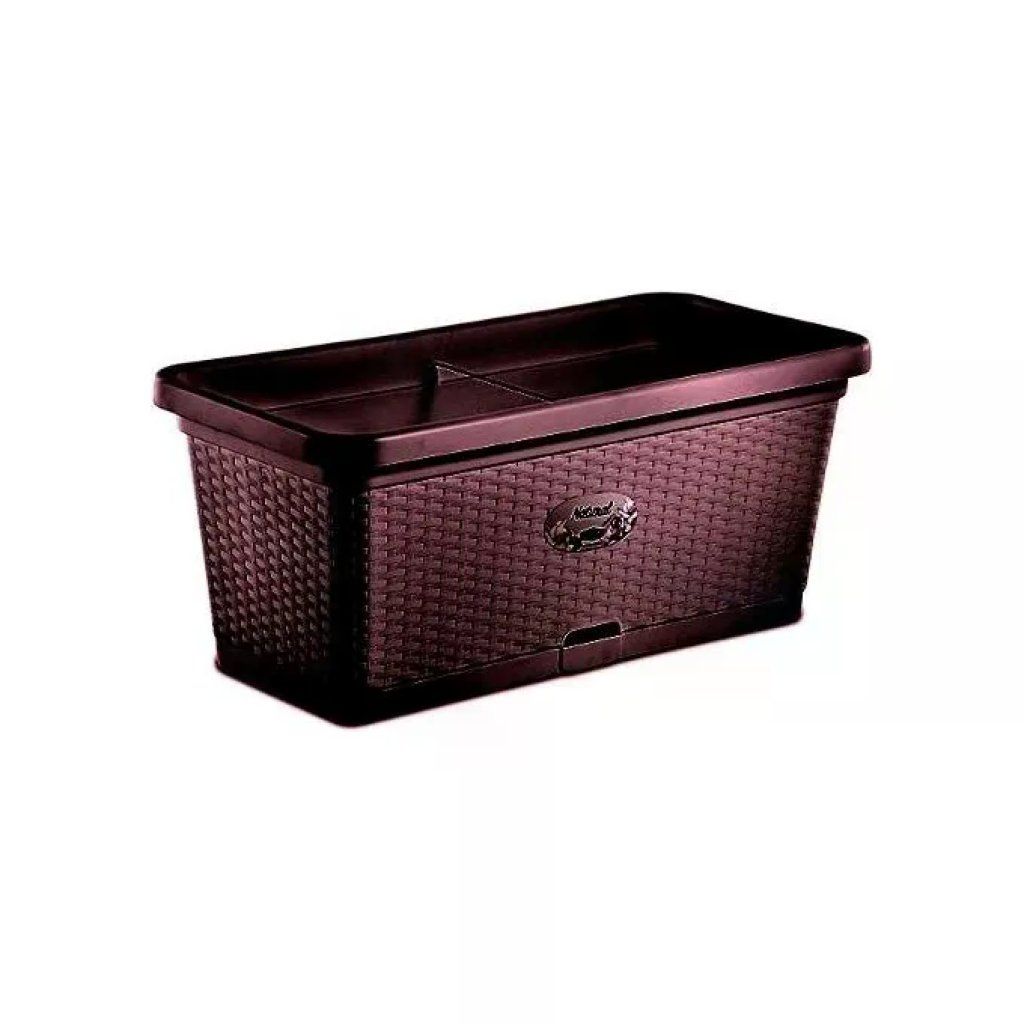 Stefanplast 75351 Natural Fioriera Cassetta con Riserva Acqua 4 Ruote 80x40x34 cm 66 lt colore Moka