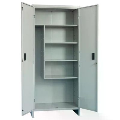 Prometal 8034105900684 Armadio Portascope in Lamiera Verniciata Grigia 80x40x180 cm con 4 Ripiani