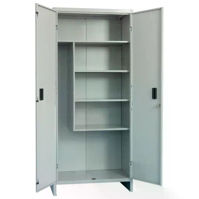 Prometal 8034105900684 Armadio Portascope in Lamiera Verniciata Grigia 80x40x180 cm con 4 Ripiani