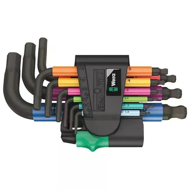 Wera 05133164001 950-9 Hex-Plus Set Chiavi a Brugola a L Metrico 9 pz Multicolour BlackLaser