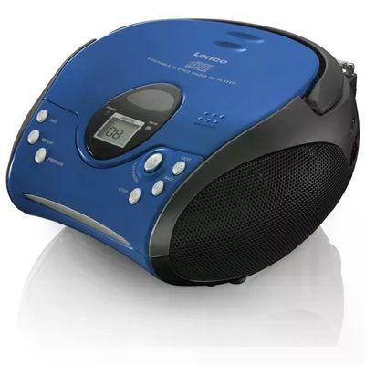 Lenco SCD-24 Stereo Boombox con Radio FM e Lettore CD Blu-Nero Lenco SCD-24 Stereo Boombox con Radio FM e Lettore CD Blu-Nero