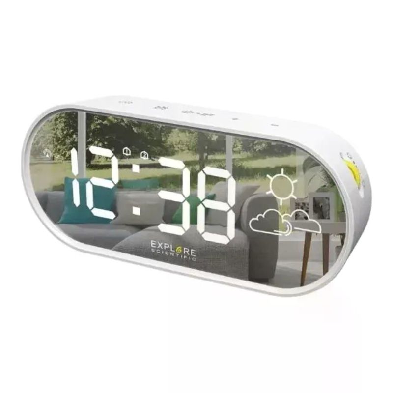 Explore Scientific RDC2002W Orologio Display a Specchio con Previsioni Meteo e Temperatura Interna Controllo