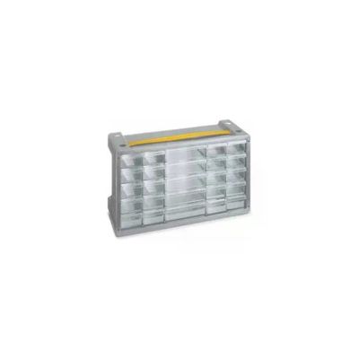 Terry TE1000058 Poker Cassettiera Portaminuterie 25 Cassetti Trasparenti Divisori Mobili colore Grigio
