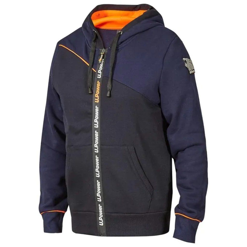 U-POWER JUPITER WEY212GF – Felpa da lavoro uomo con zip, Grey/Fucsia