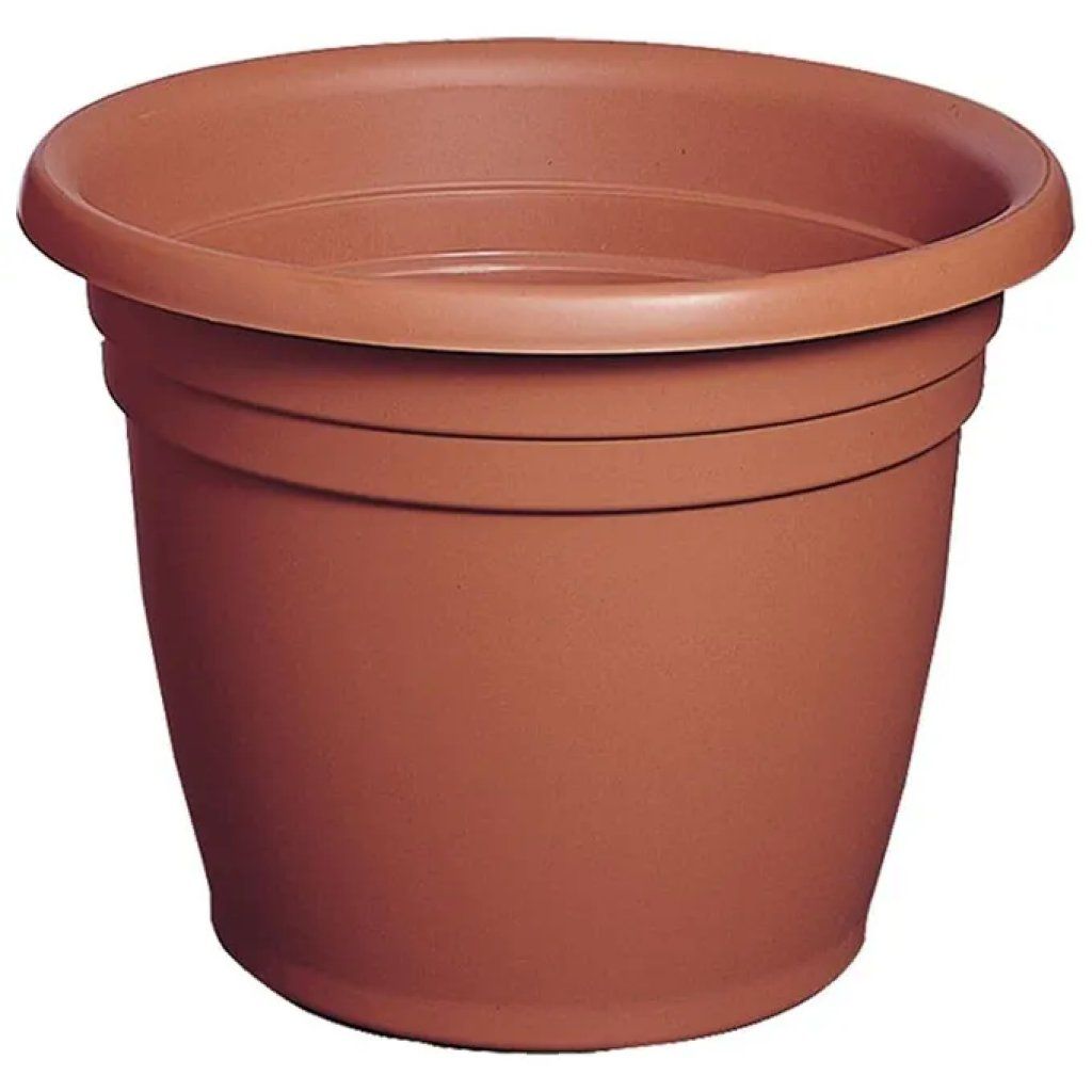 ICS Vaso tondo da giardino in polipropilene, 170 L, 85 × H 57 cm, nero