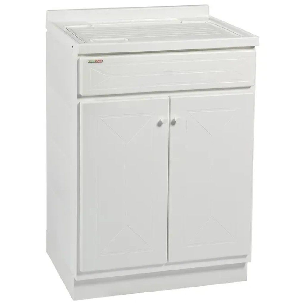 TRIOPLAST TOP LINE Mobile Lavatoio in Resina Bianco 60x50x87 cm con 2 Ante