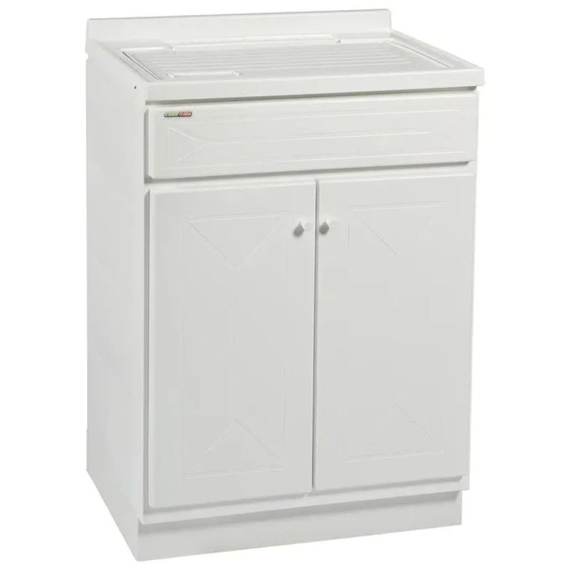 TRIOPLAST TOP LINE Mobile Lavatoio in Resina Bianco 60x50x87 cm con 2 Ante