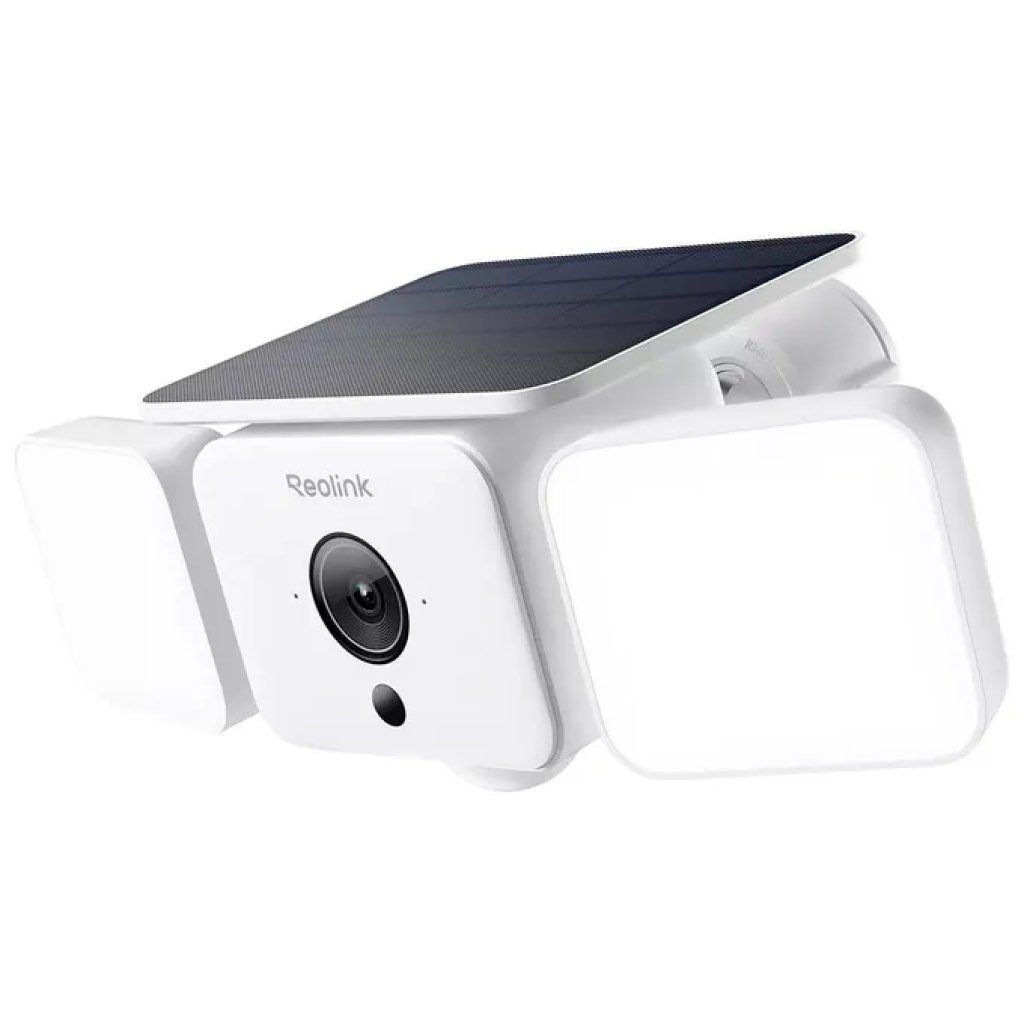 Reolink F310B Telecamera Floodlight 4MP Wi‑Fi 6 con Batteria e Pannello Solare, Bianca