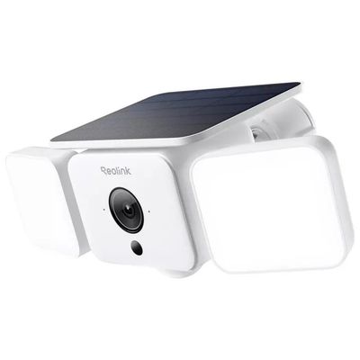 Reolink F310B Telecamera Floodlight 4MP Wi‑Fi 6 con Batteria e Pannello Solare, Bianca