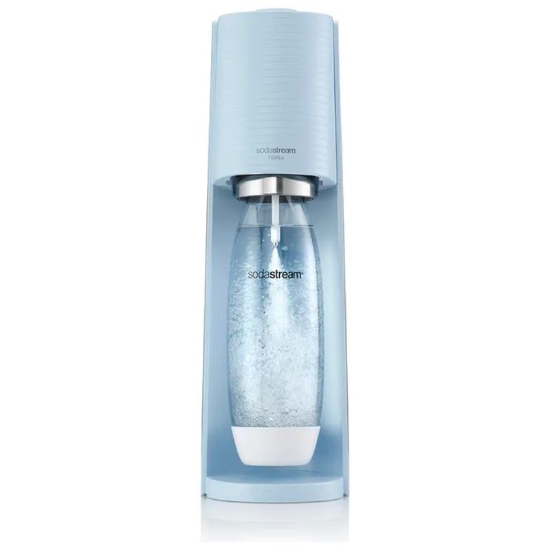 SodaStream Terra Gasatore per Acqua Frizzante Azzurro con Cilindro CO₂ e Bottiglia da 1 L