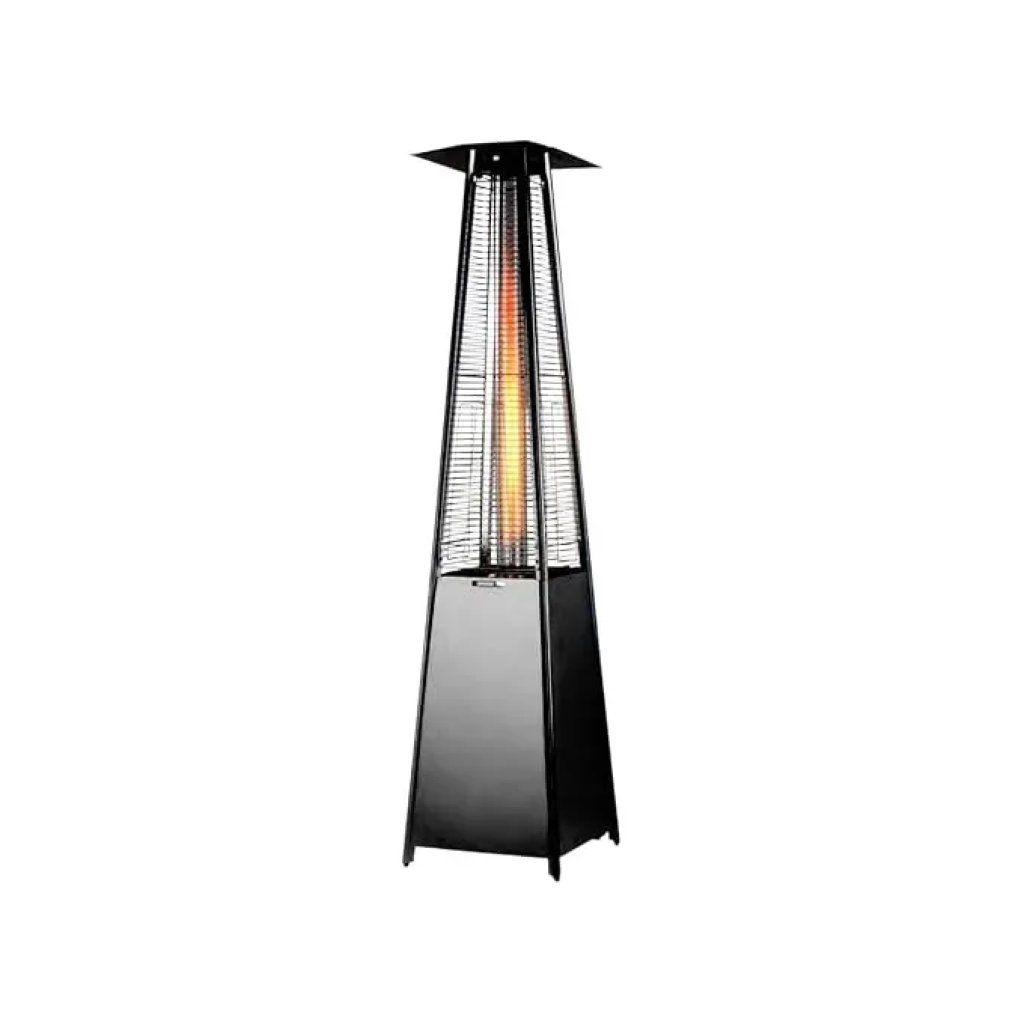 KASART Stufa a Gas a Piramide Esagonale 12,5 kW, Nera, con Ruote, H 195 cm KASART Stufa a Gas a Piramide Esagonale 12,5 kW, Nera, con Ruote, H 195 cm