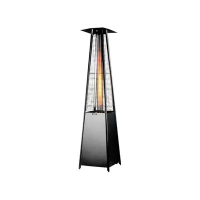 KASART Stufa a Gas a Piramide Esagonale 12,5 kW, Nera, con Ruote, H 195 cm