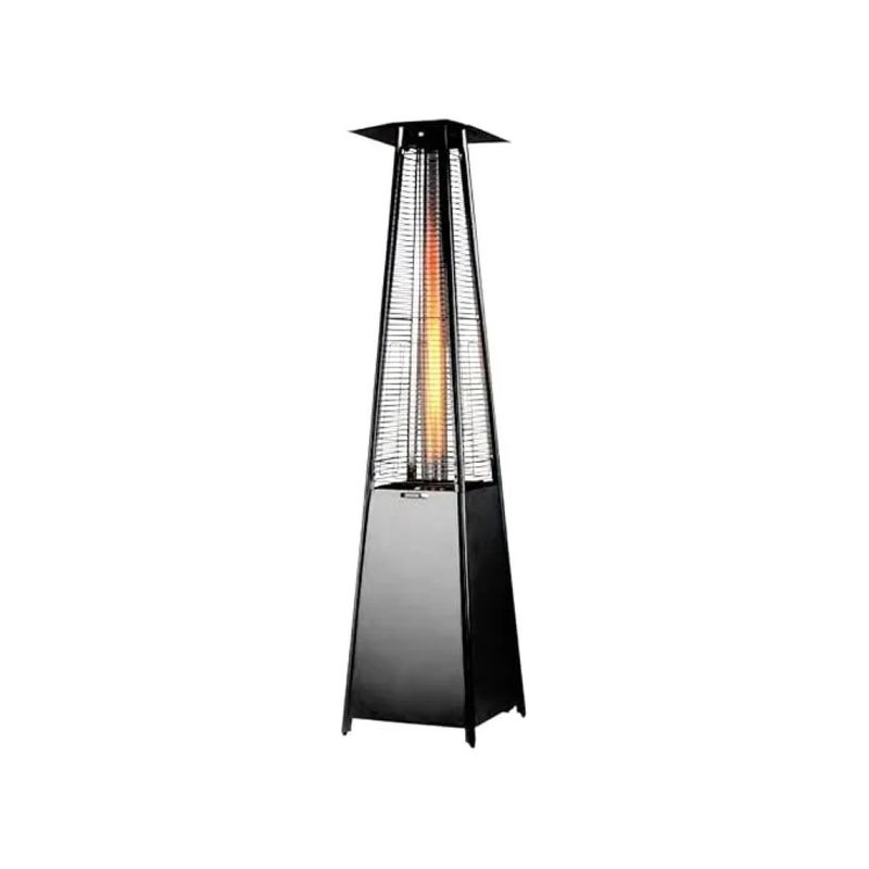 KASART Stufa a Gas a Piramide Esagonale 12,5 kW, Nera, con Ruote, H 195 cm