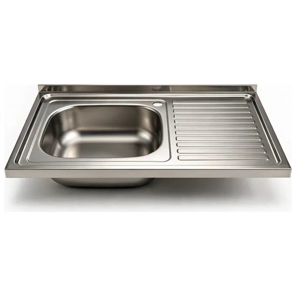 SAMET SA216 Lavello da Appoggio in Acciaio Inox 80 x 50 cm, 1 Vasca con Gocciolatoio a Destra