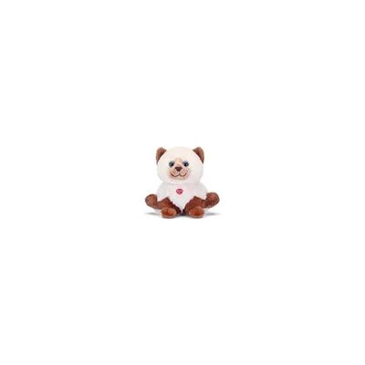 Trudi Bussini 18187 – Gatto di peluche bianco e marrone, 16 cm