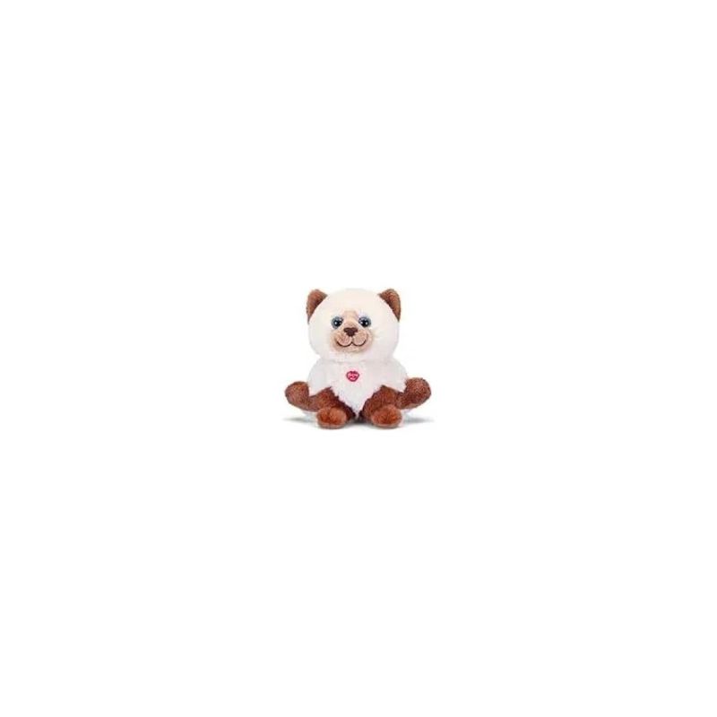 Trudi Bussini 18187 – Gatto di peluche bianco e marrone, 16 cm